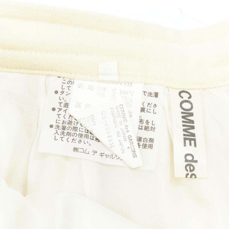 COMME DES GARCONS Vintage 1988 cream wool braid black lattice embroidery skirt M For Sale 4