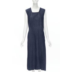 COMME DES GARCONS Vintage 1991 denim indigo à couture pincée et col carré M