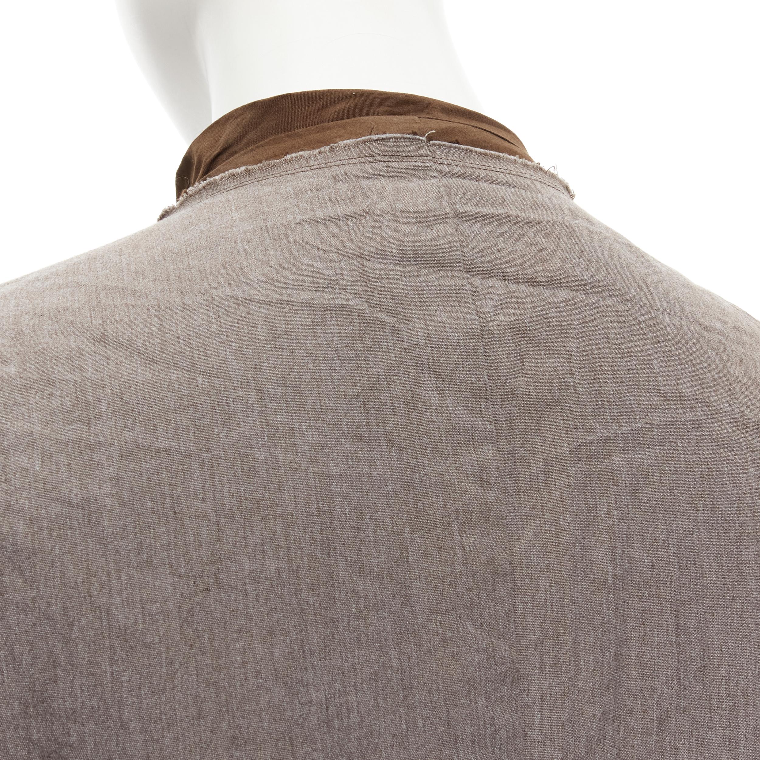 COMME DES GARCONS VIntage 1992 grey brown dyed cotton twist braid jacket S 4