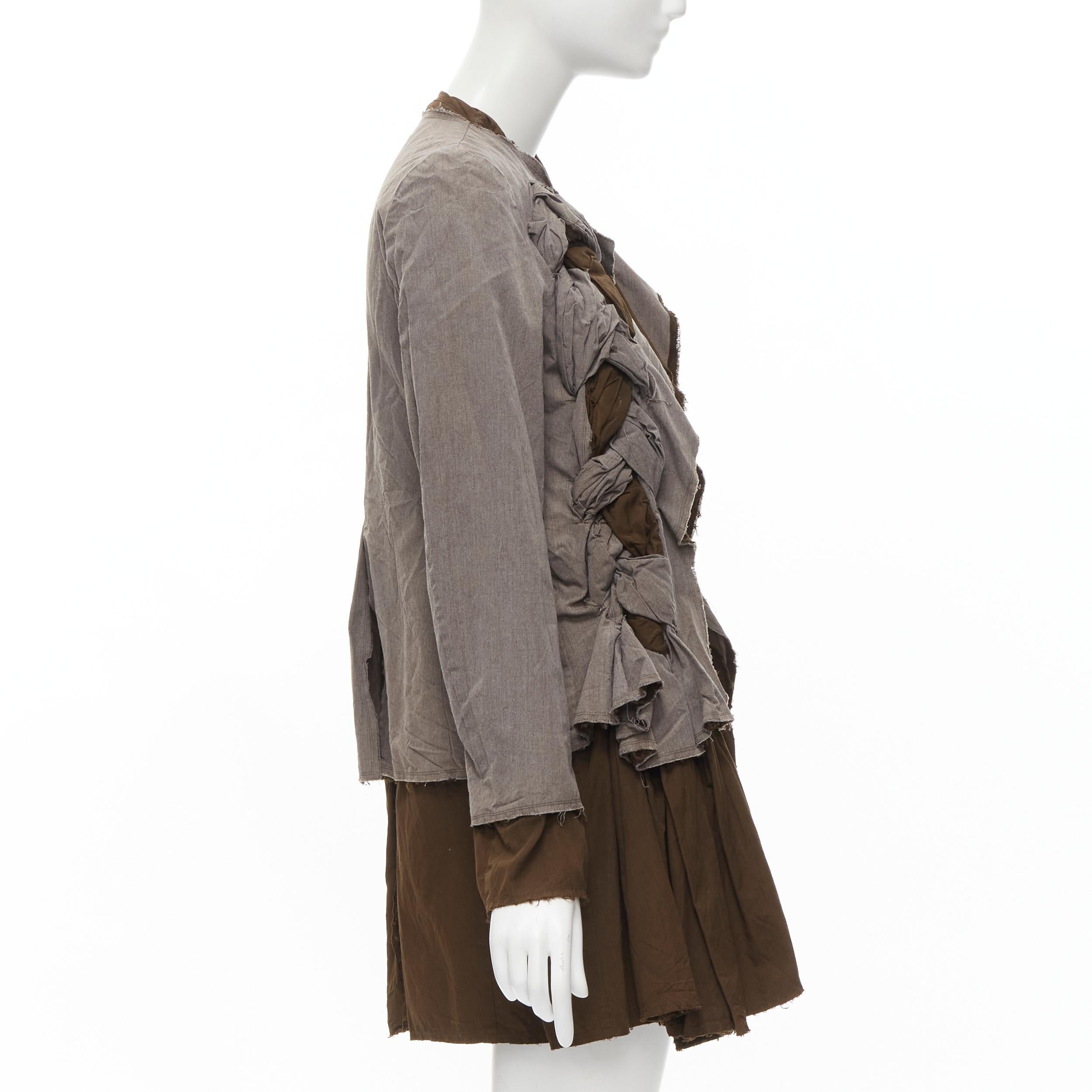 Gray COMME DES GARCONS VIntage 1992 grey brown dyed cotton twist braid jacket S For Sale