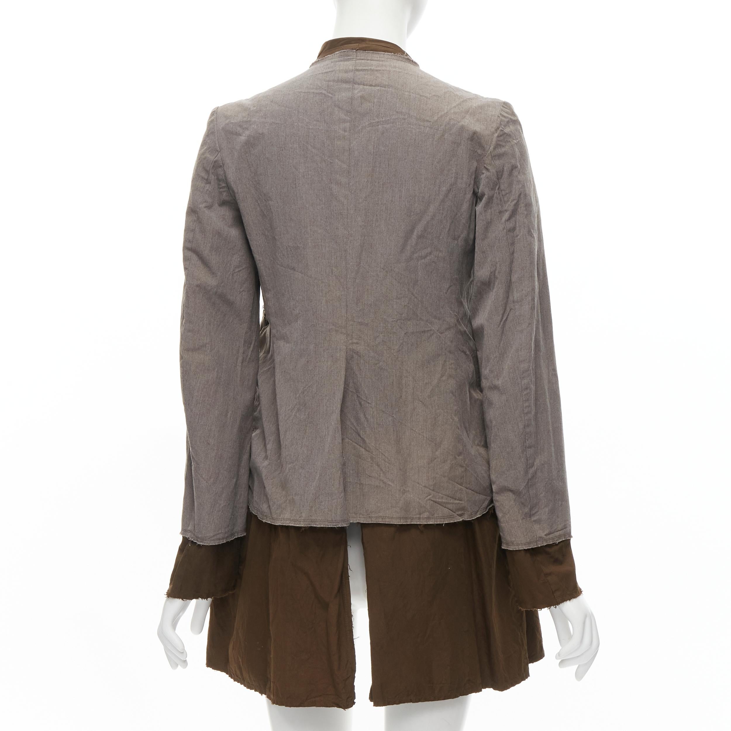COMME DES GARCONS VIntage 1992 grey brown dyed cotton twist braid jacket S In Excellent Condition For Sale In Hong Kong, NT