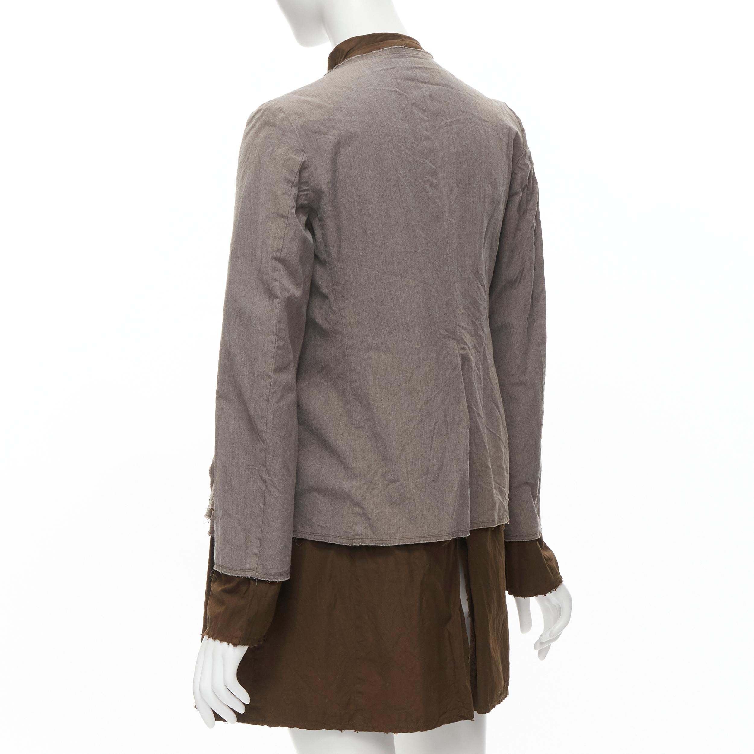 Women's COMME DES GARCONS VIntage 1992 grey brown dyed cotton twist braid jacket S For Sale