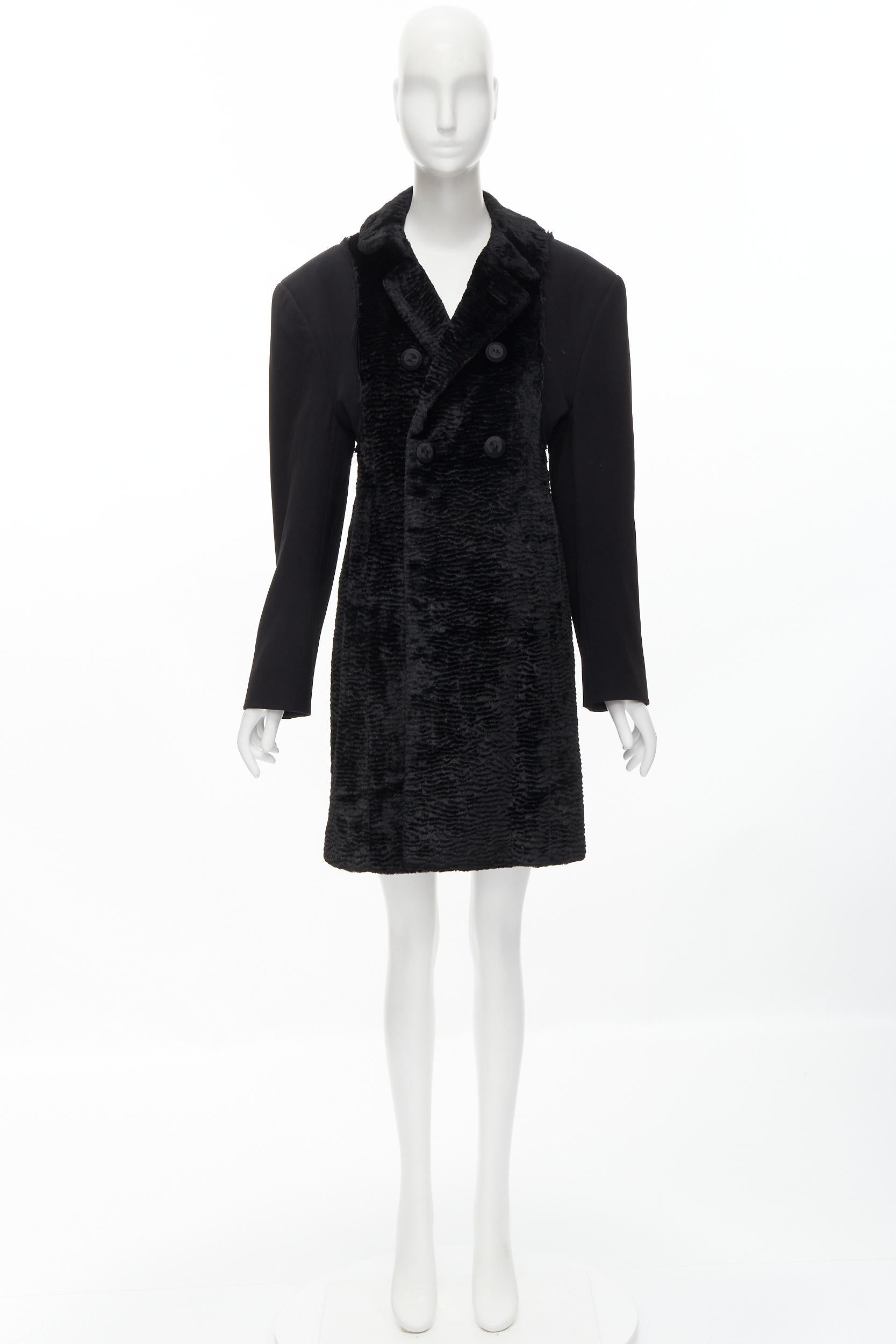 COMME DES GARCONS Vintage 1993 faux fur deconstructed oversized coat XL For Sale 7