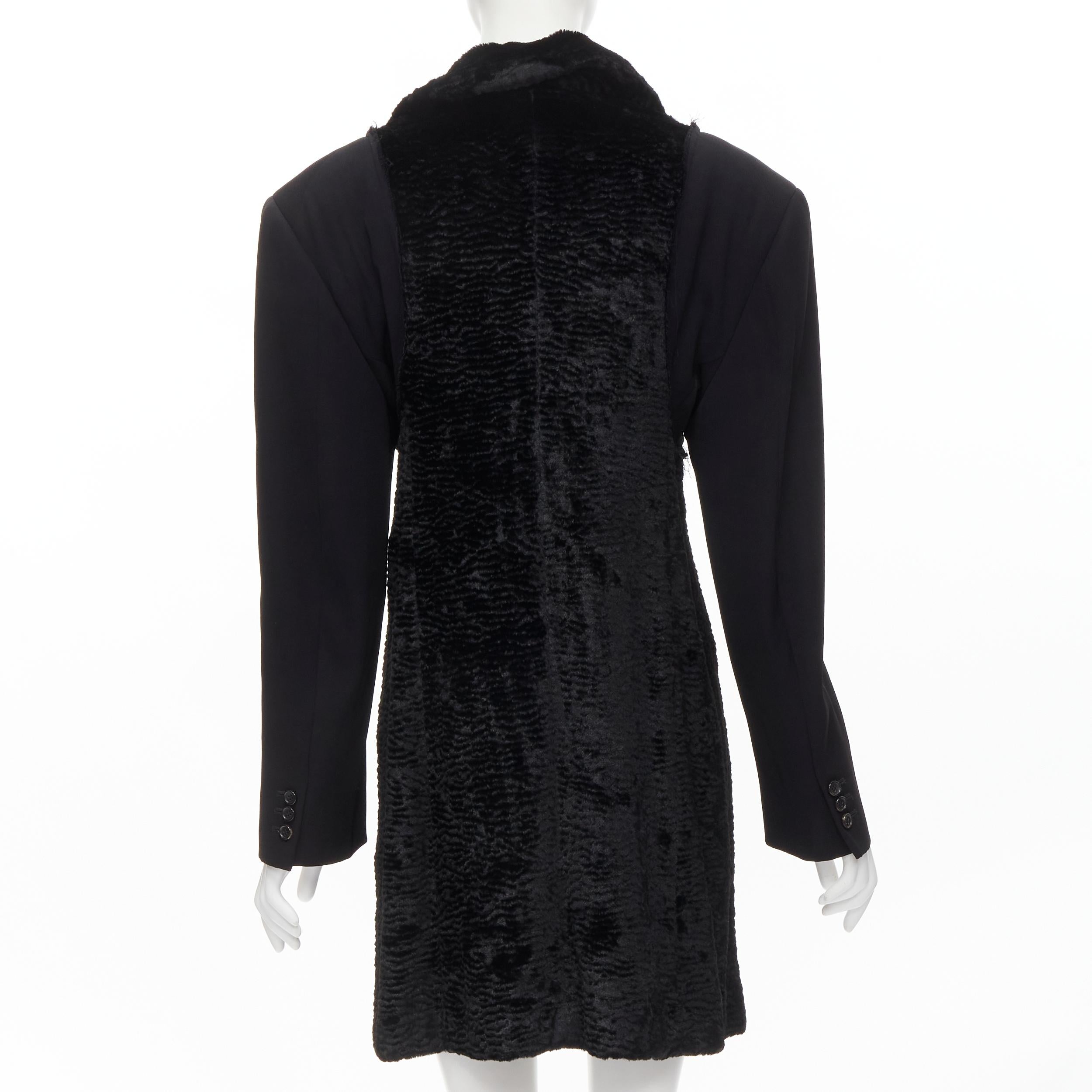 COMME DES GARCONS Vintage 1993 faux fur deconstructed oversized coat XL For Sale 1