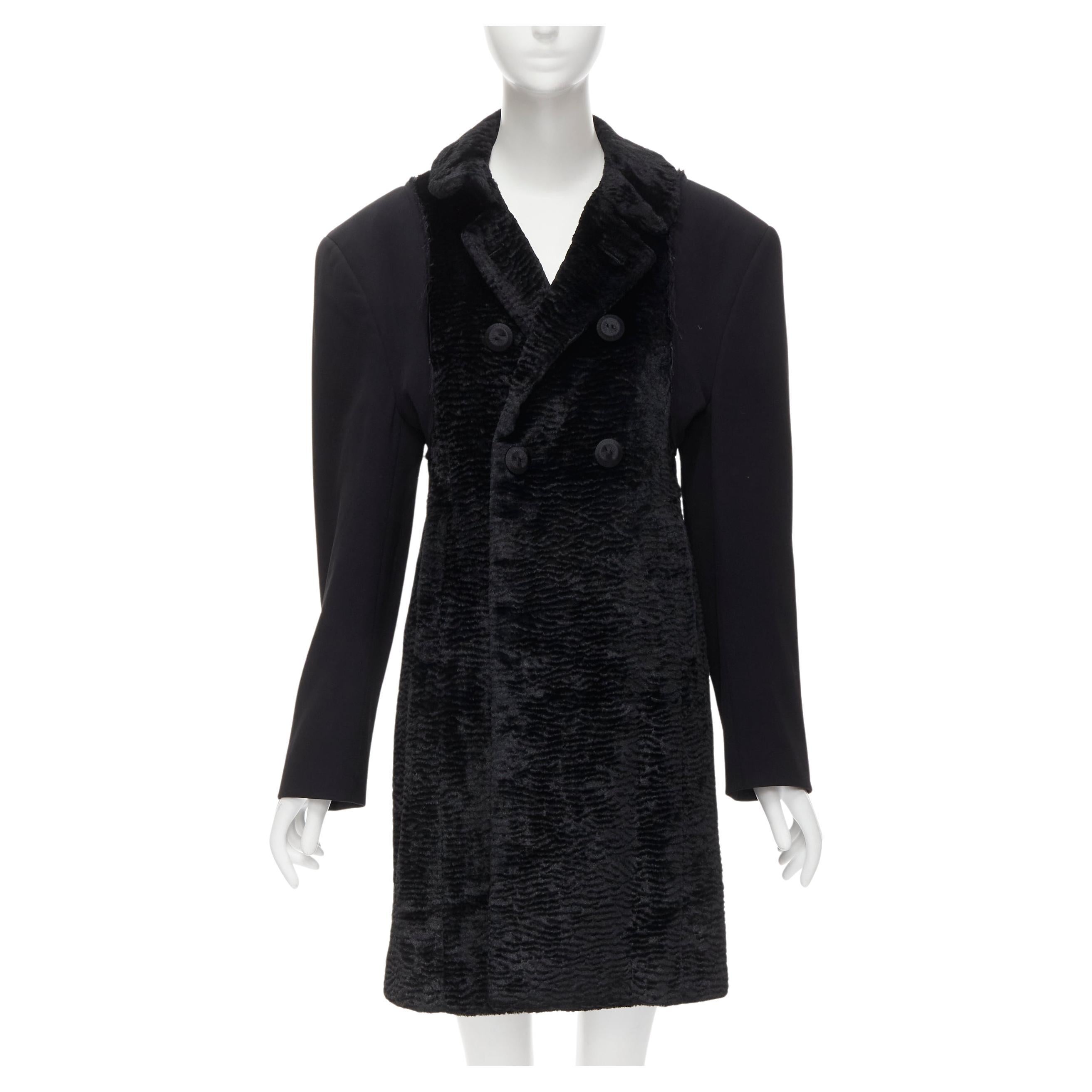 COMME DES GARCONS Vintage 1993 faux fur deconstructed oversized coat XL For Sale