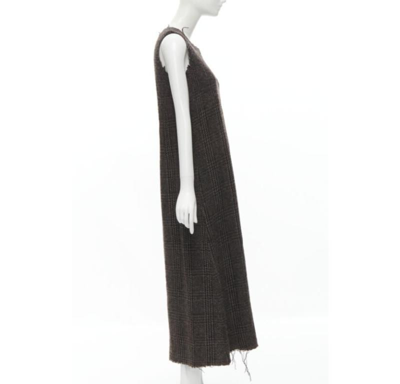 COMME DES GARCONS Vintage 1994 lana hervida tweed crudo borde deshilachado vestido midi M en Excelente estado para la venta en Hong Kong, NT