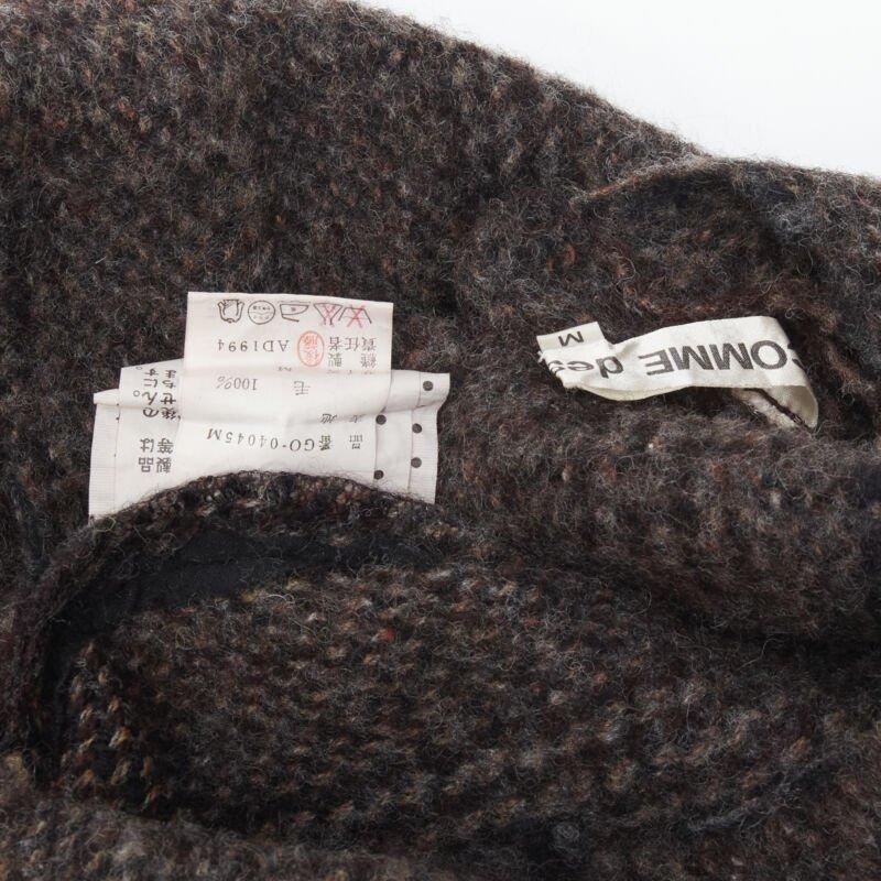 COMME DES GARCONS Vintage 1994 lana hervida tweed crudo borde deshilachado vestido midi M en venta 4