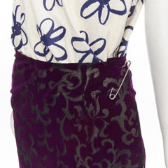 COMME DES GARCONS Vintage 1996 Runway blue purple velvet devour wrap dress M