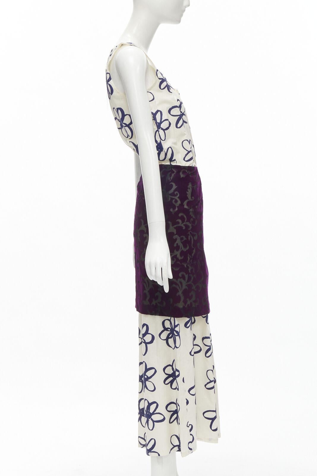 COMME DES GARCONS Vintage 1996 Runway blue purple velvet devour wrap dress M In Good Condition For Sale In Hong Kong, NT