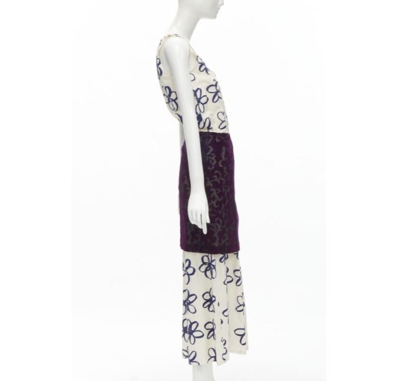 COMME DES GARCONS Vintage 1996 Runway blue purple velvet devour wrap dress M In Good Condition For Sale In Hong Kong, NT