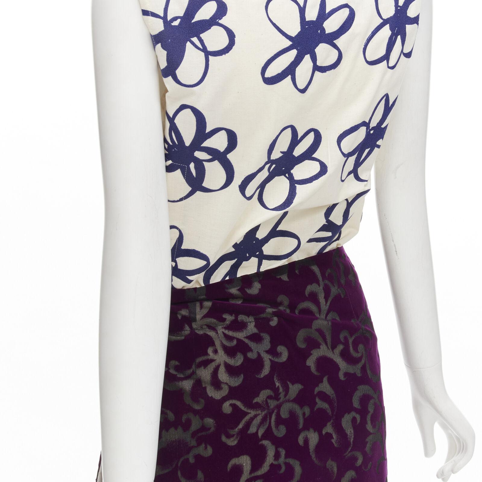 COMME DES GARCONS Vintage 1996 Runway blue purple velvet devour wrap dress M 3