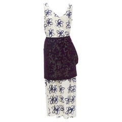 COMME DES GARCONS Vintage 1996 Runway blue purple velvet devour wrap dress M