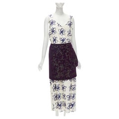 COMME DES GARCONS Vintage 1996 Runway blu viola velluto devour wrap dress M