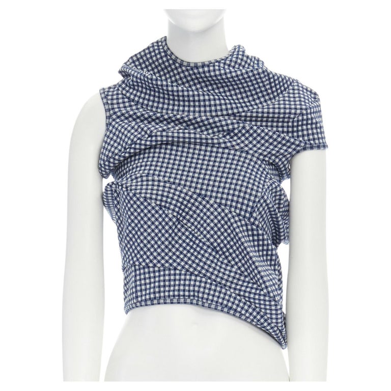 Comme des Garcons Homme 2003 purple white gingham taped seam shirt - size M