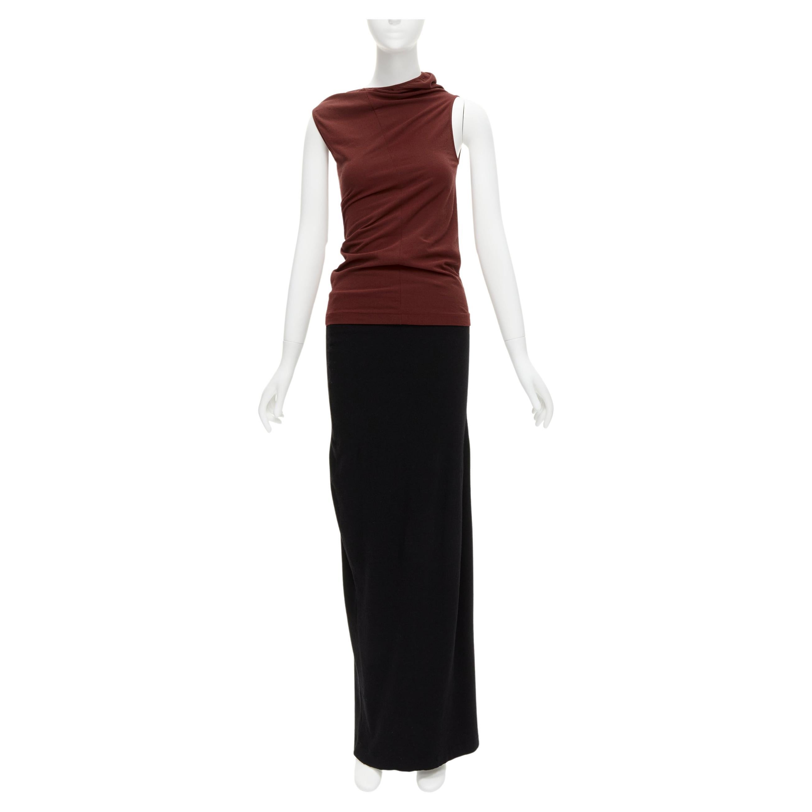COMME DES GARCONS Vintage 1997 Lumps & Bumps red asymmetric top black skirt M For Sale