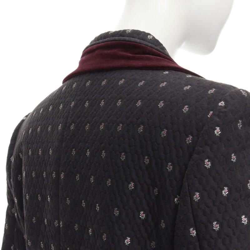 COMME DES GARCONS Vintage 2001 Runway black velvet floral mesh  tulle blazer S 3
