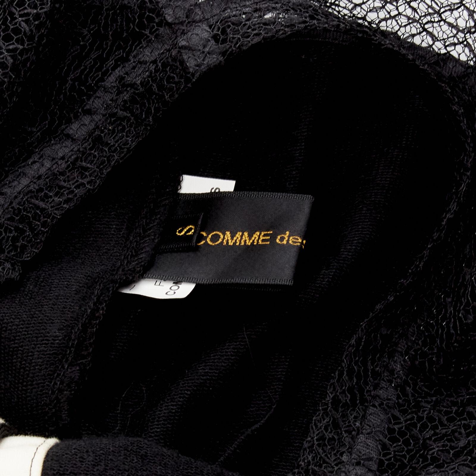COMME DES GARCONS Vintage 2004 black deconstructed lattice collar long top S 7