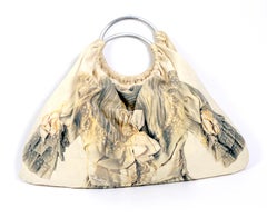 Comme des Garcons vintage 2005 "broken brides" collection cotton printed handbag