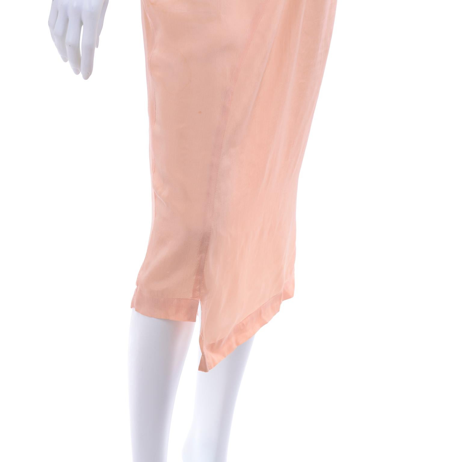 Comme des Garçons Vintage Asymmetrical Peach Rayon Skirt In Good Condition For Sale In Portland, OR