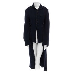COMME DES GARCONS Vintage AW1994 navy geschrumpft gekochte Wolle Frack S US4