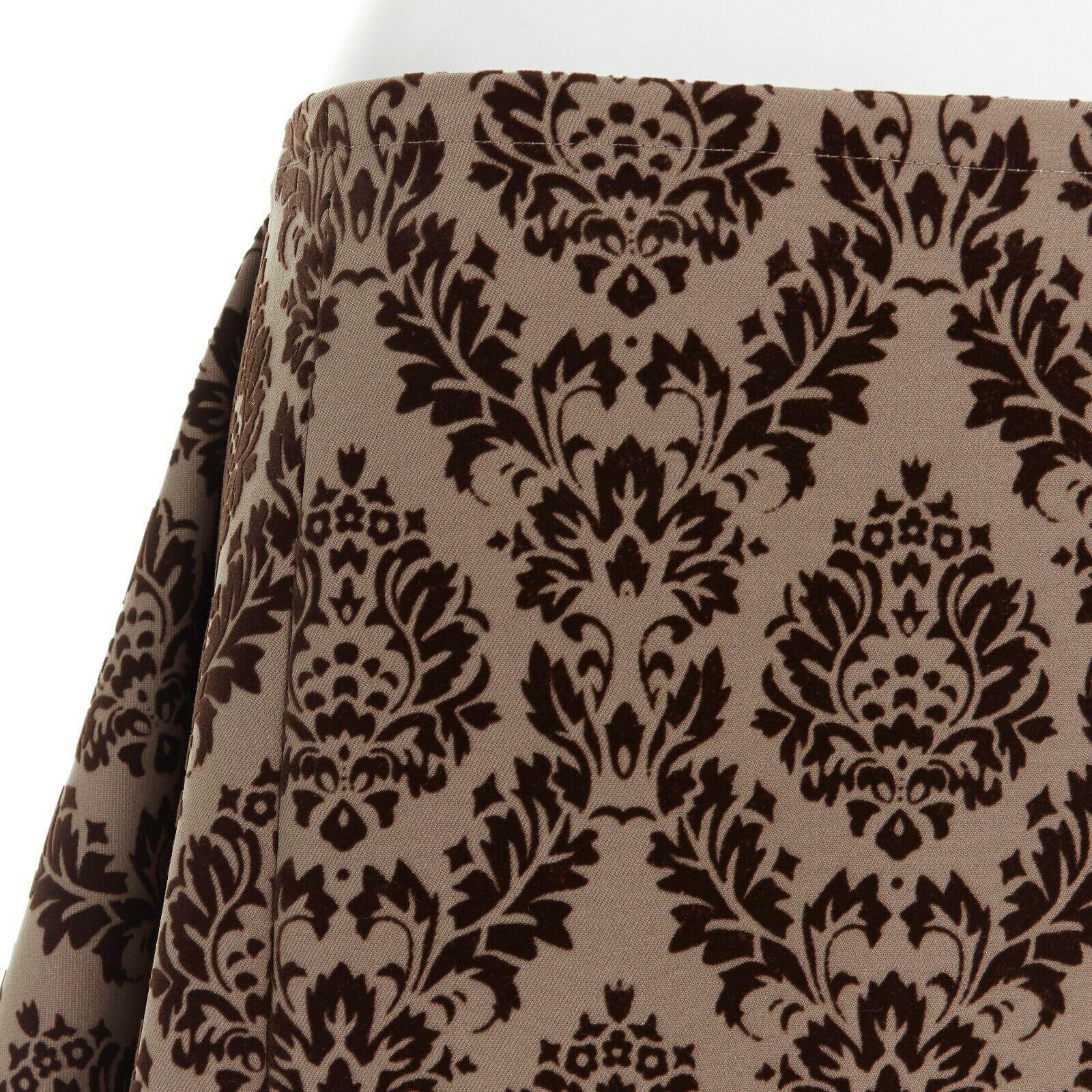 Women's COMME DES GARCONS Vintage AW1996 brown damask devore velvet wing volume skirt S