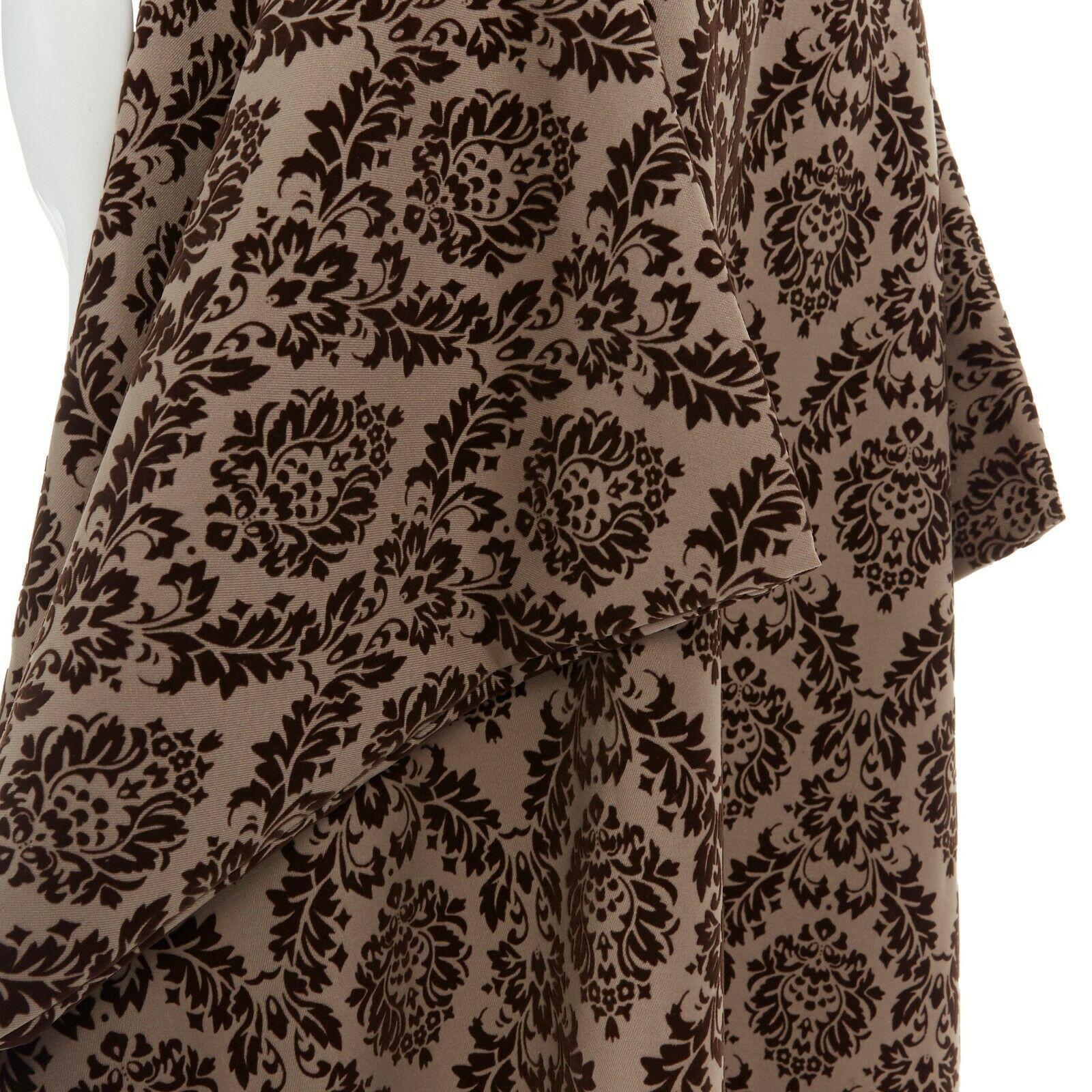 COMME DES GARCONS Vintage AW1996 brown damask devore velvet wing volume skirt S 2