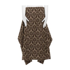 COMME DES GARCONS Vintage AW1996 brown damask devore velvet wing volume skirt S
