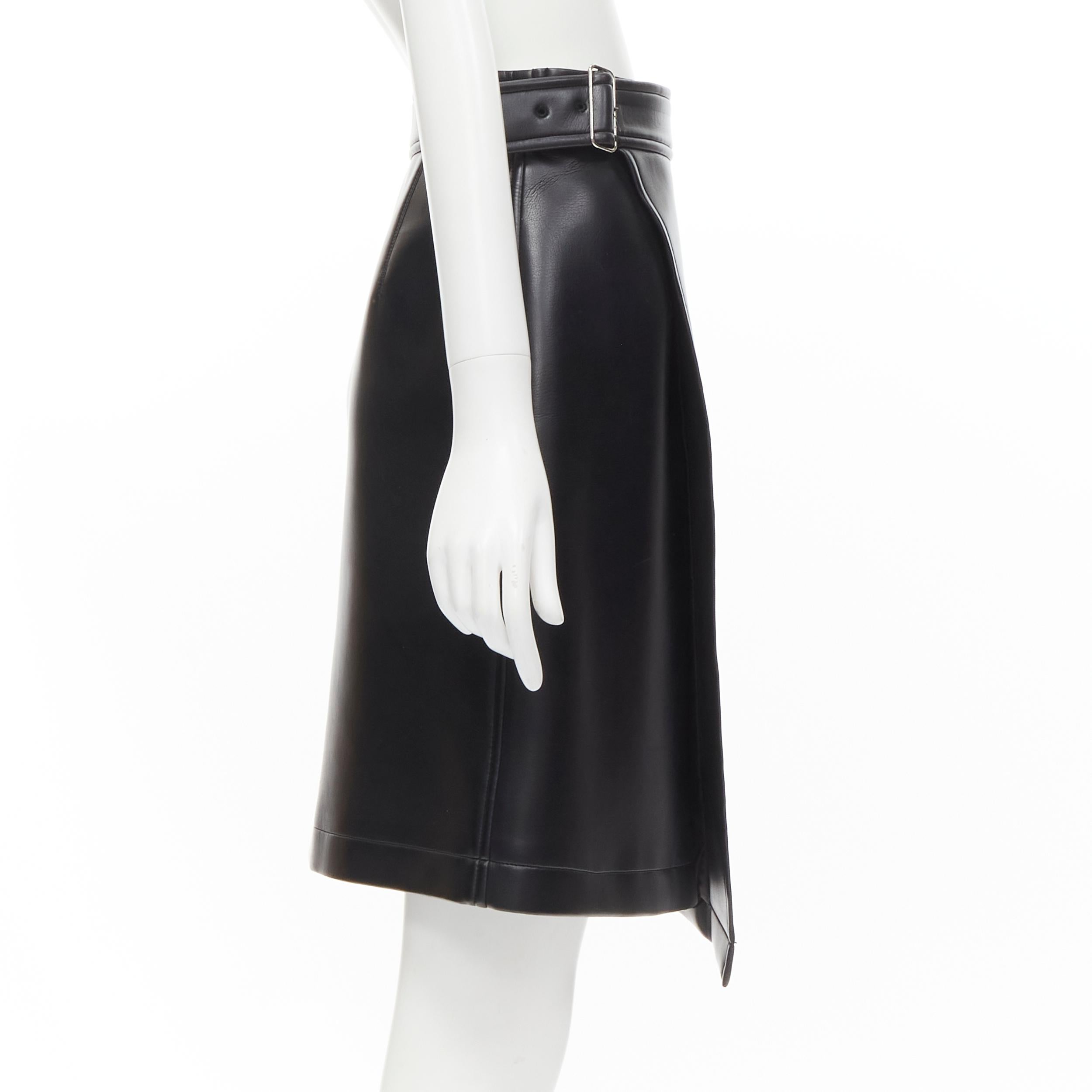 faux leather asymmetric skirt belt