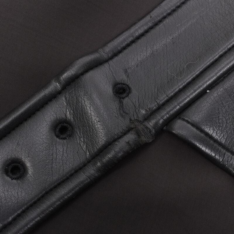 COMME DES GARCONS Vintage black faux leather silver buckle wrap skirt M For Sale 4