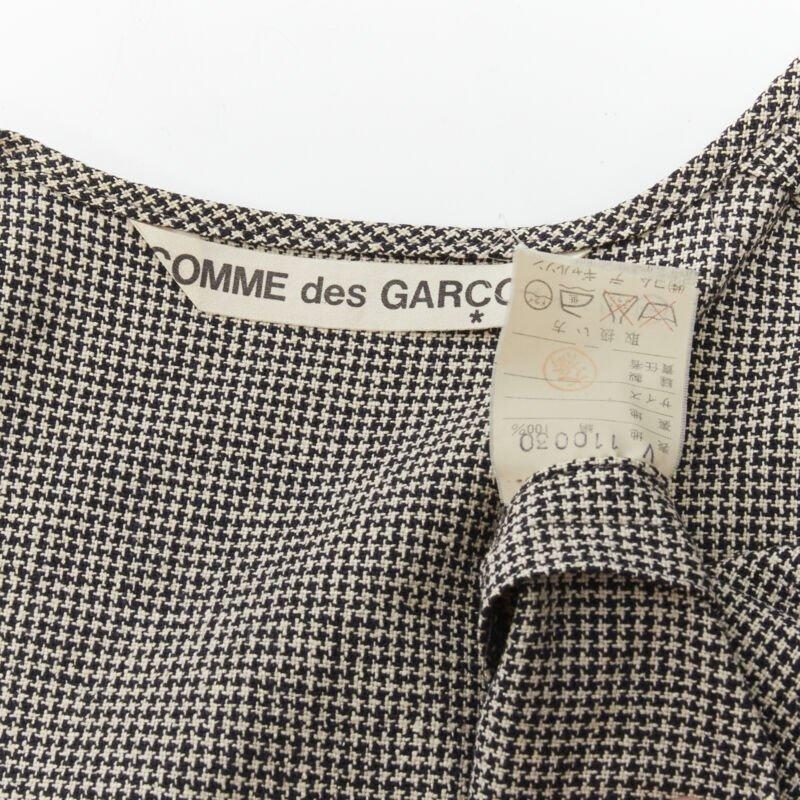 COMME DES GARCONS Vintage chaleco boxy gris pata de gallo con botones plegables en venta 5