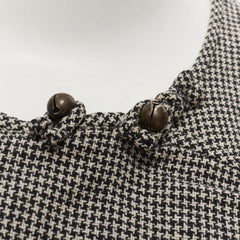 COMME DES GARCONS Vintage grey houndstooth bell button foldover boxy vest