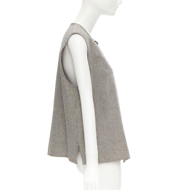De las mujeres COMME DES GARCONS Vintage chaleco boxy gris pata de gallo con botones plegables en venta