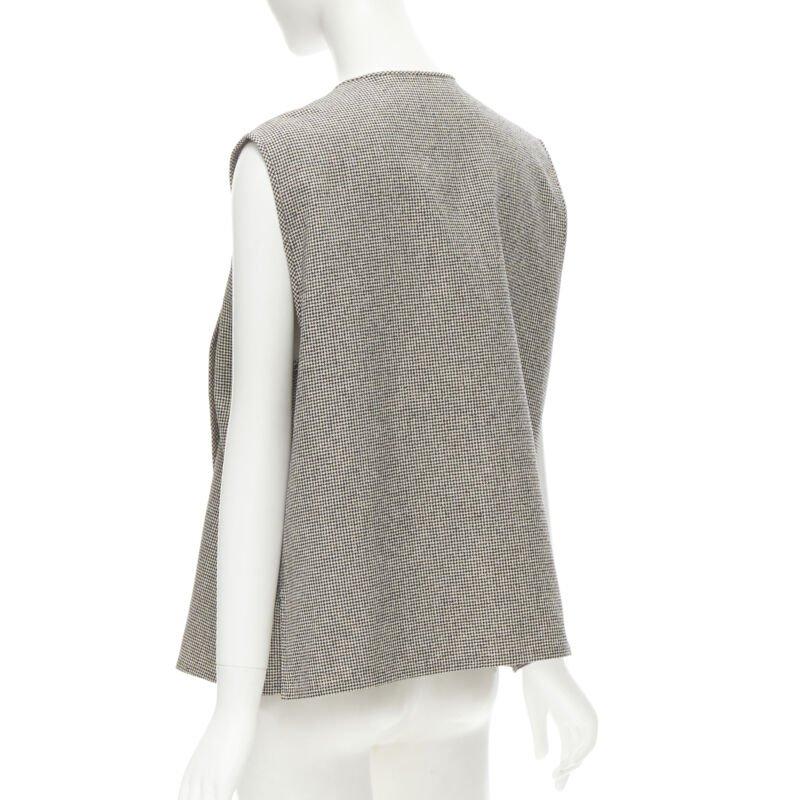 COMME DES GARCONS Vintage chaleco boxy gris pata de gallo con botones plegables en venta 2