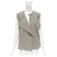 COMME DES GARCONS gilet boxy gris vintage à boutons et cloche pied-de-poule