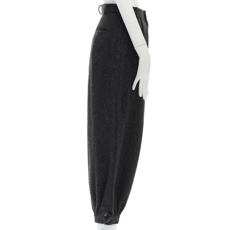 Comme des Garçons Wide Leg Pants - Navy Pinstripe Wool