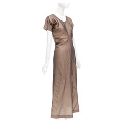 COMME DES GARCONS Vintage nude black sheer overlay A-line dress S Cindy Sherman