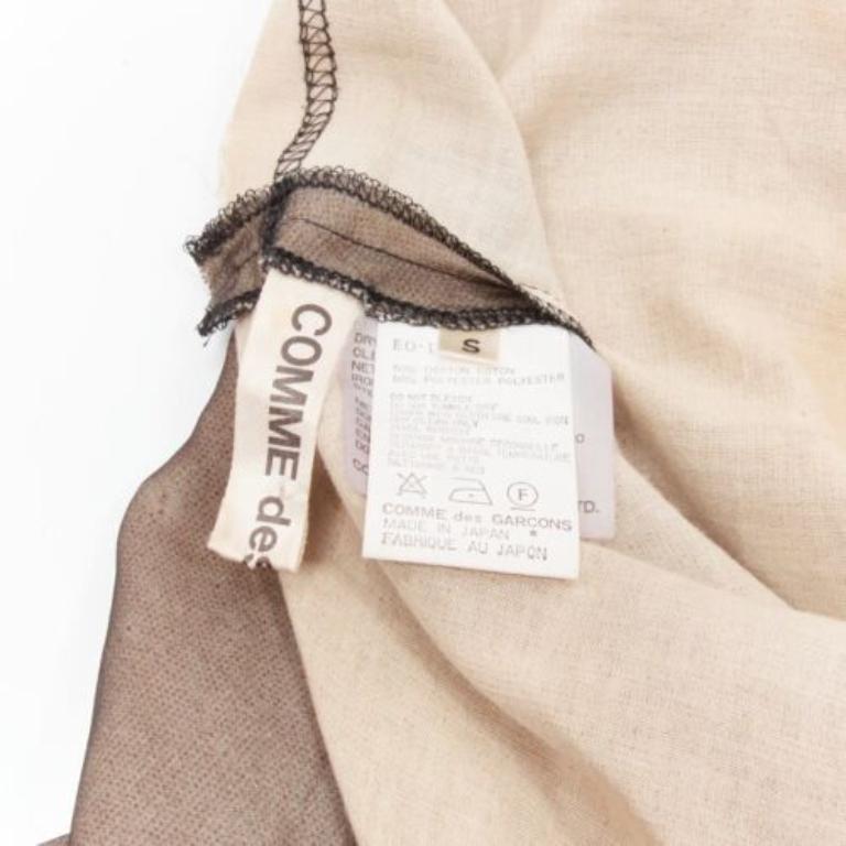 COMME DES GARCONS Vintage nackt schwarz durchsichtiges Overlay A-Linien Kleid S Cindy Sherman im Angebot 3