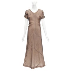 COMME DES GARCONS Vintage nude negro superposición transparente Vestido línea A S Cindy Sherman