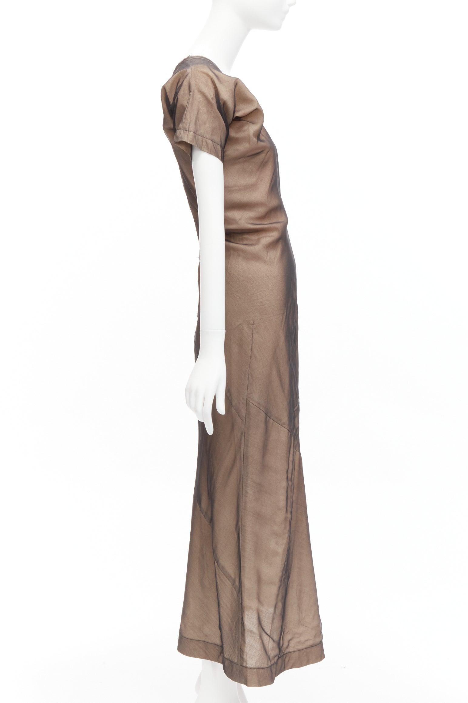 Women's COMME DES GARCONS Vintage nude sheer overlay A-line bias dress S Cindy Sherman For Sale