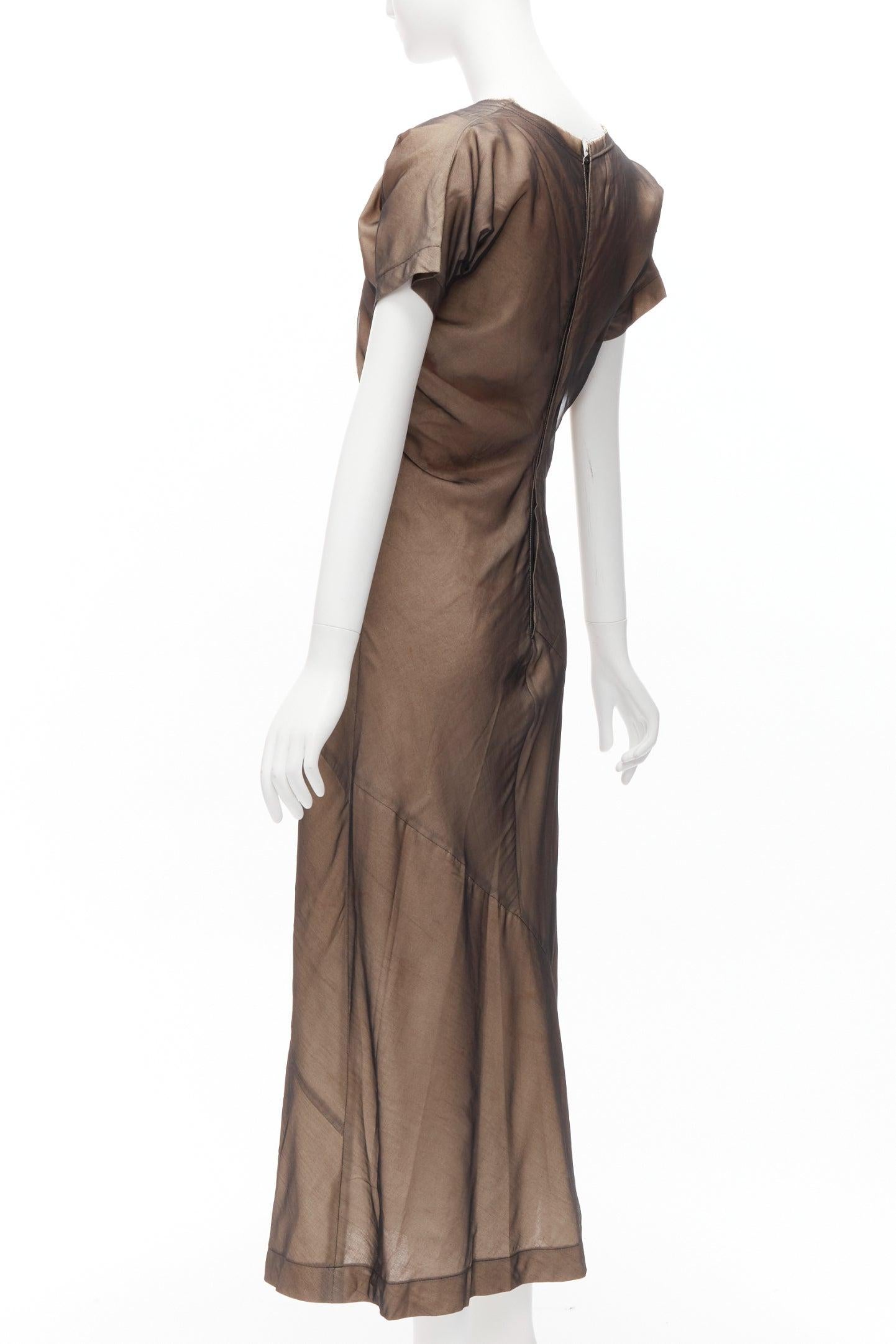 COMME DES GARCONS Vintage nude sheer overlay A-line bias dress S Cindy Sherman For Sale 2