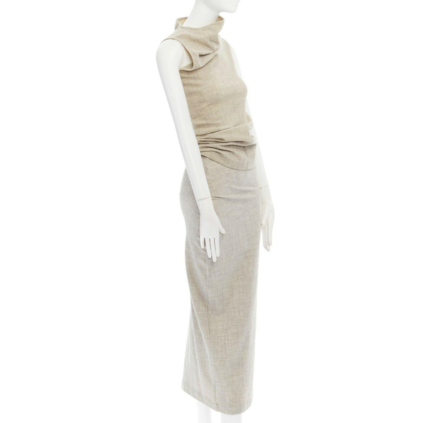 Women's COMME DES GARCONS Vintage SS1997 Lumps & Bumps grey asymmetric top skirt M US6