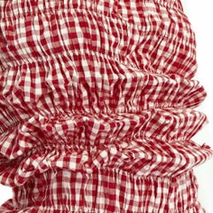COMME DES GARCONS Vintage SS97 Lumps Bumps red white gingham irregular cut dress