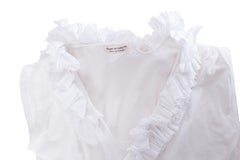Comme des Garcons, weißes Vintage-Top mit Rottönen.