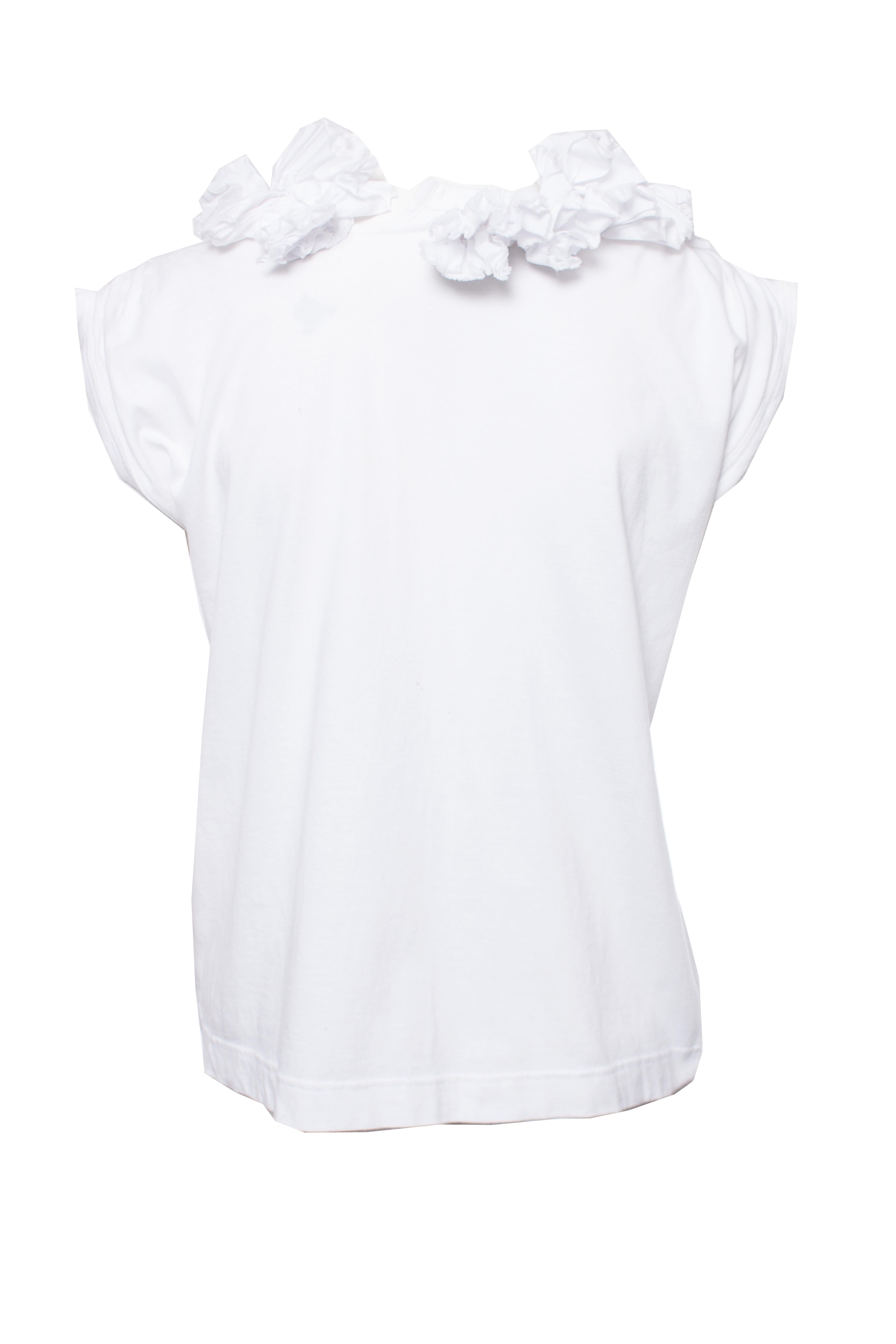 Grigio Comme des Garcons, Top vintage bianco con rouges. in vendita