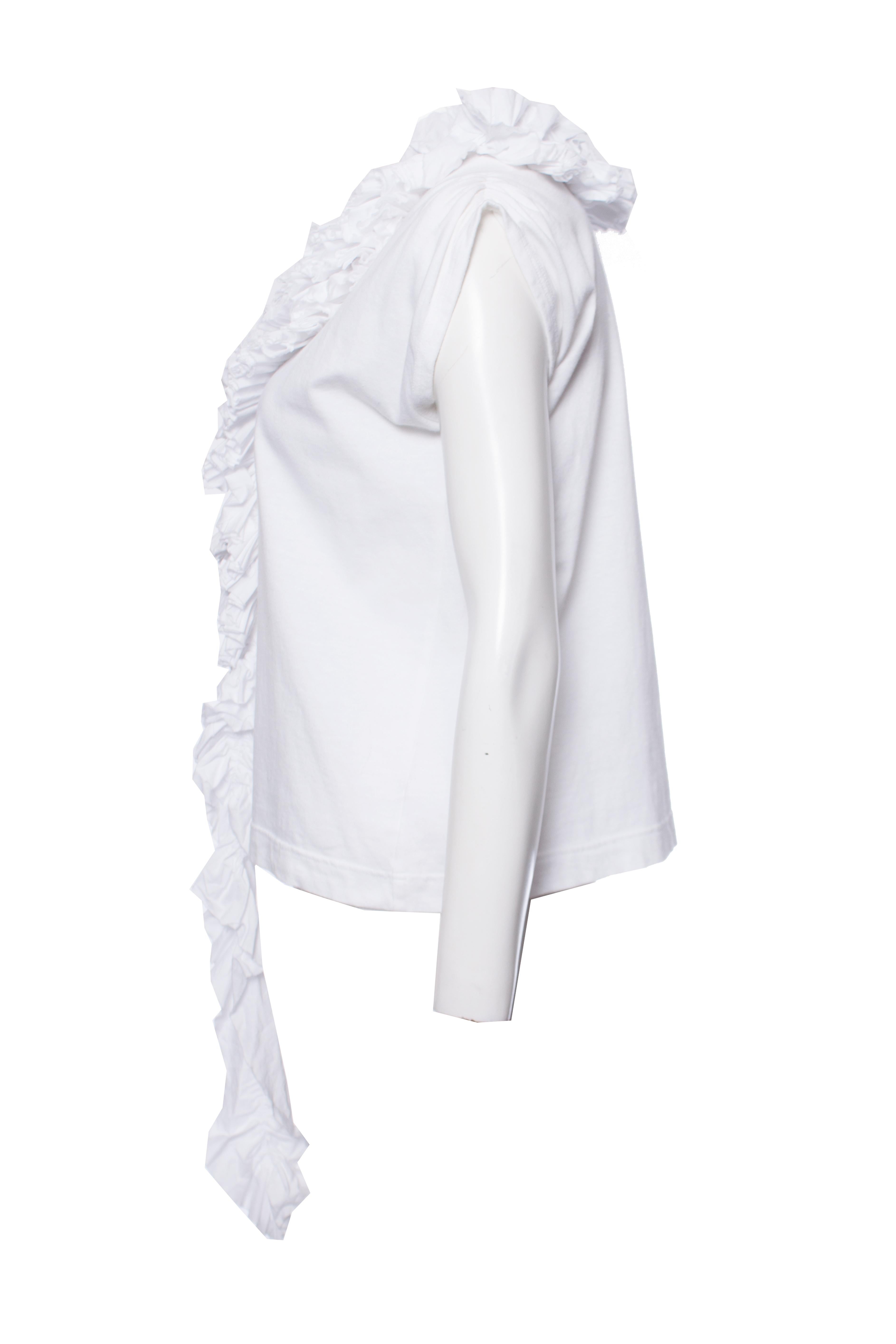 da uomo o donna Comme des Garcons, Top vintage bianco con rouges. in vendita