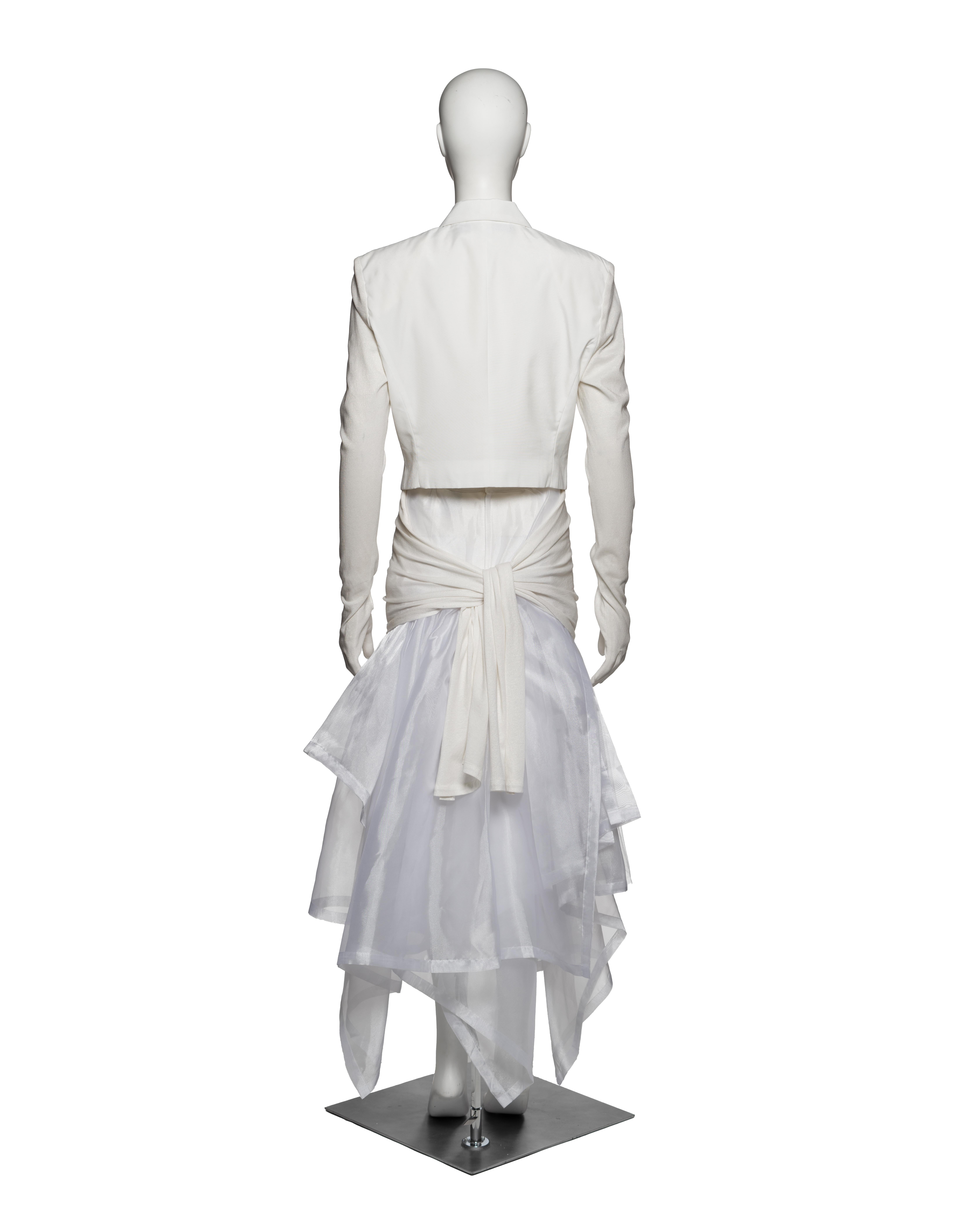 Comme des Garçons White Blazer and Organza Skirt Bridal Ensemble, FW 1987 For Sale 2