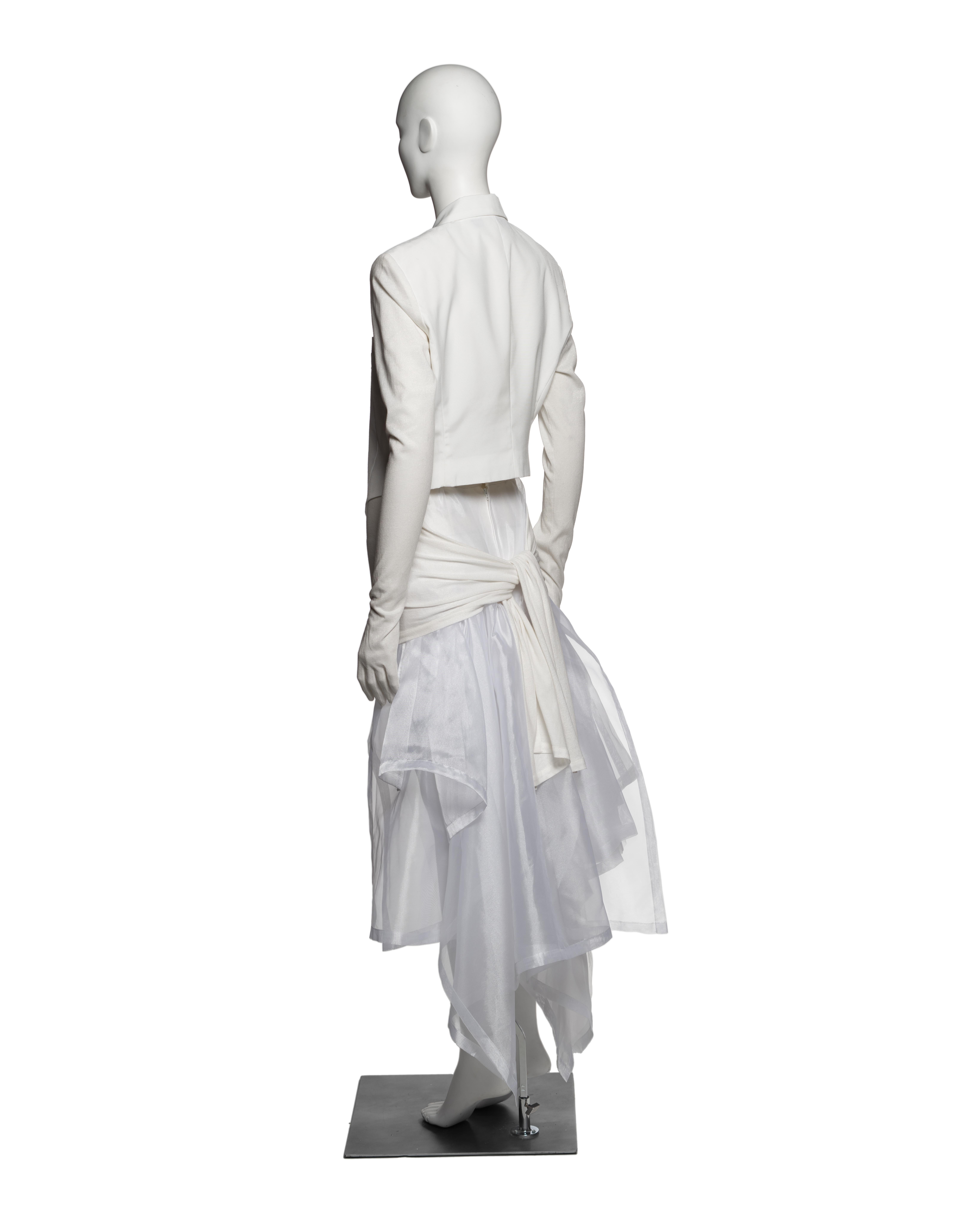 Comme des Garçons White Blazer and Organza Skirt Bridal Ensemble, FW 1987 For Sale 3