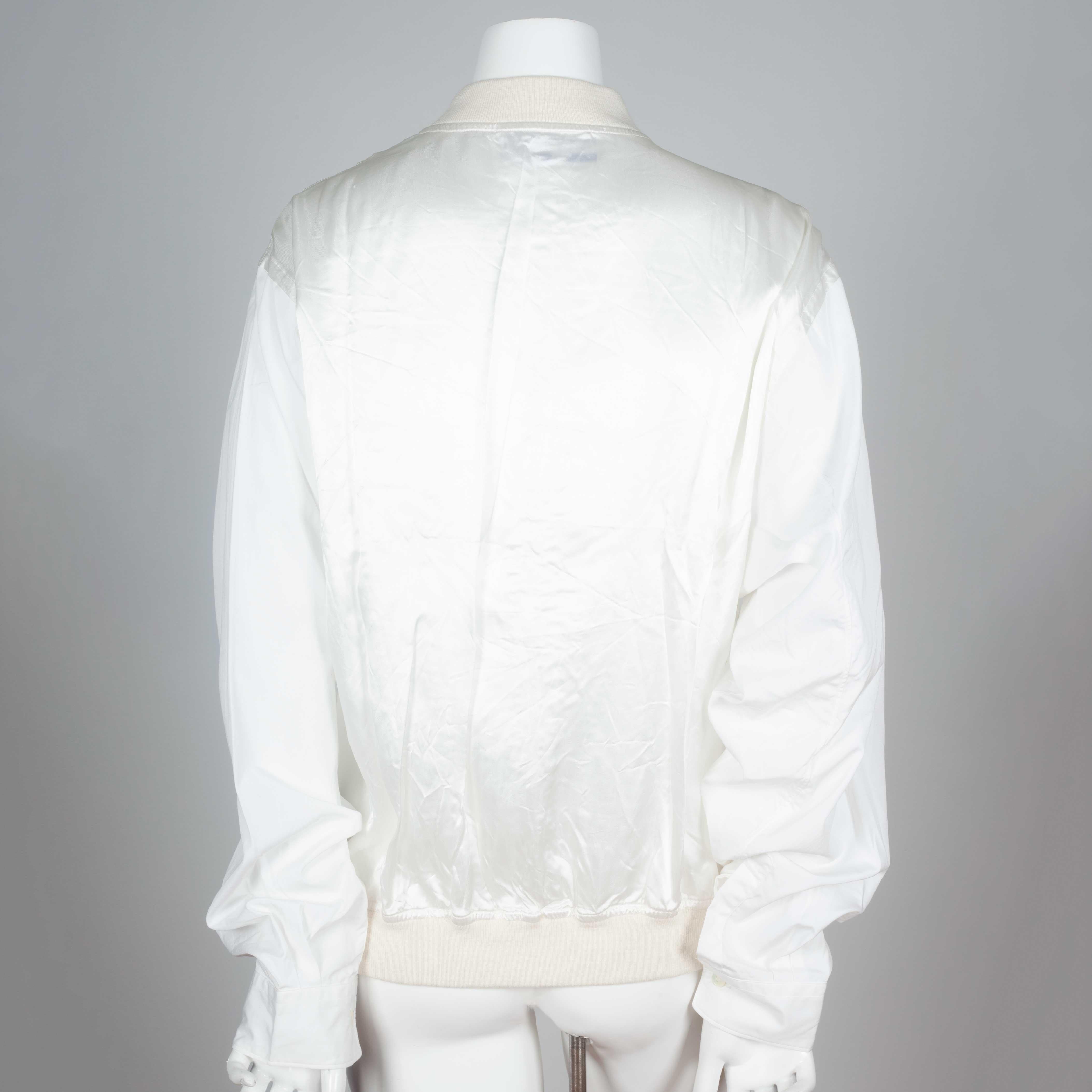 Comme des Garçons White Bomber Top In Good Condition In Chicago, IL