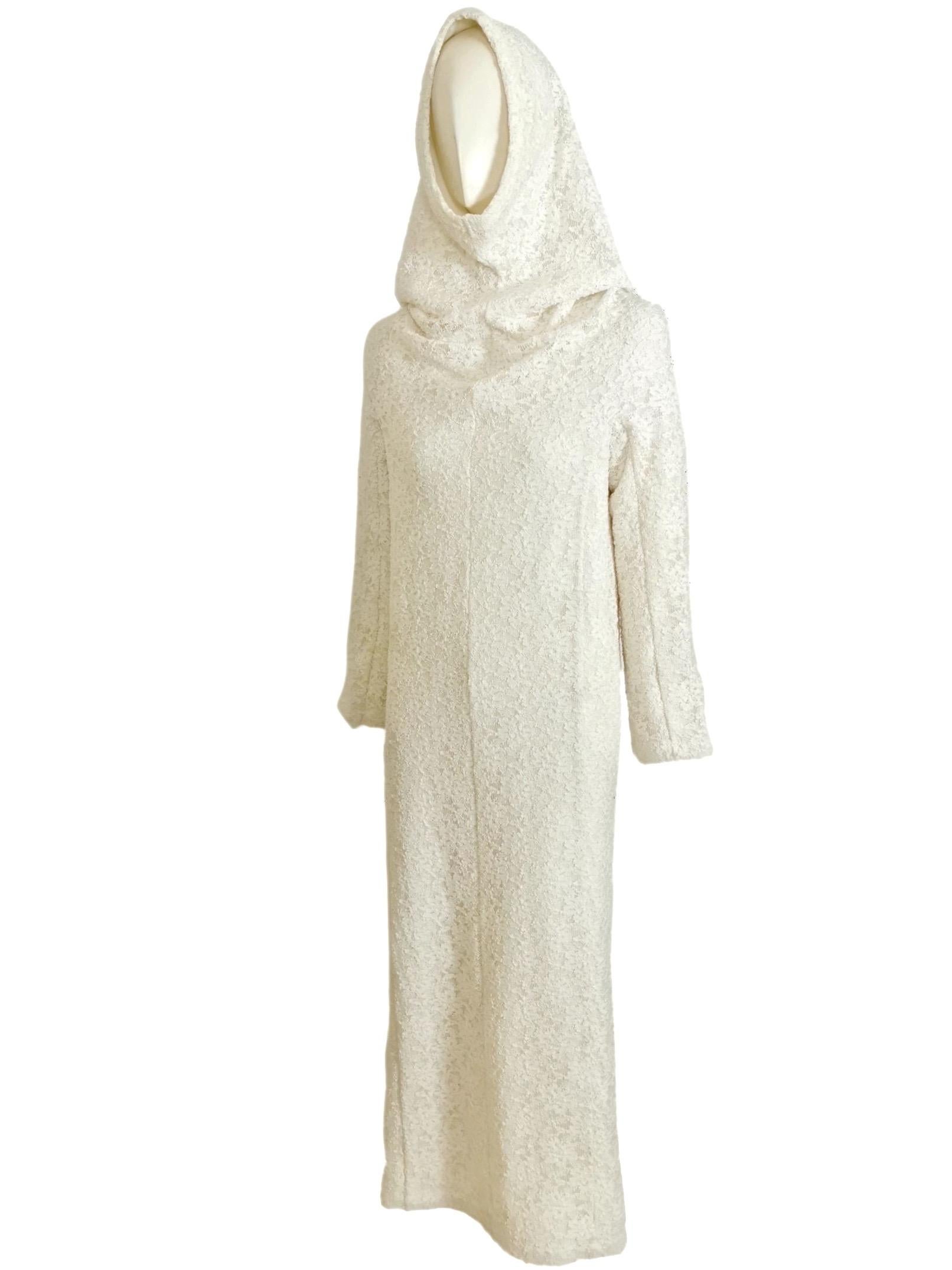 Comme Des Garcons White Drama Cowl Hooded Dress AD 2011 For Sale 9