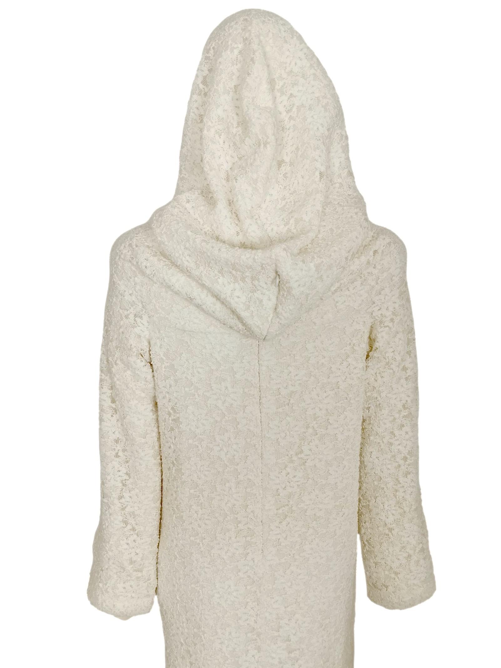 Comme Des Garcons White Drama Cowl Hooded Dress AD 2011 For Sale 10